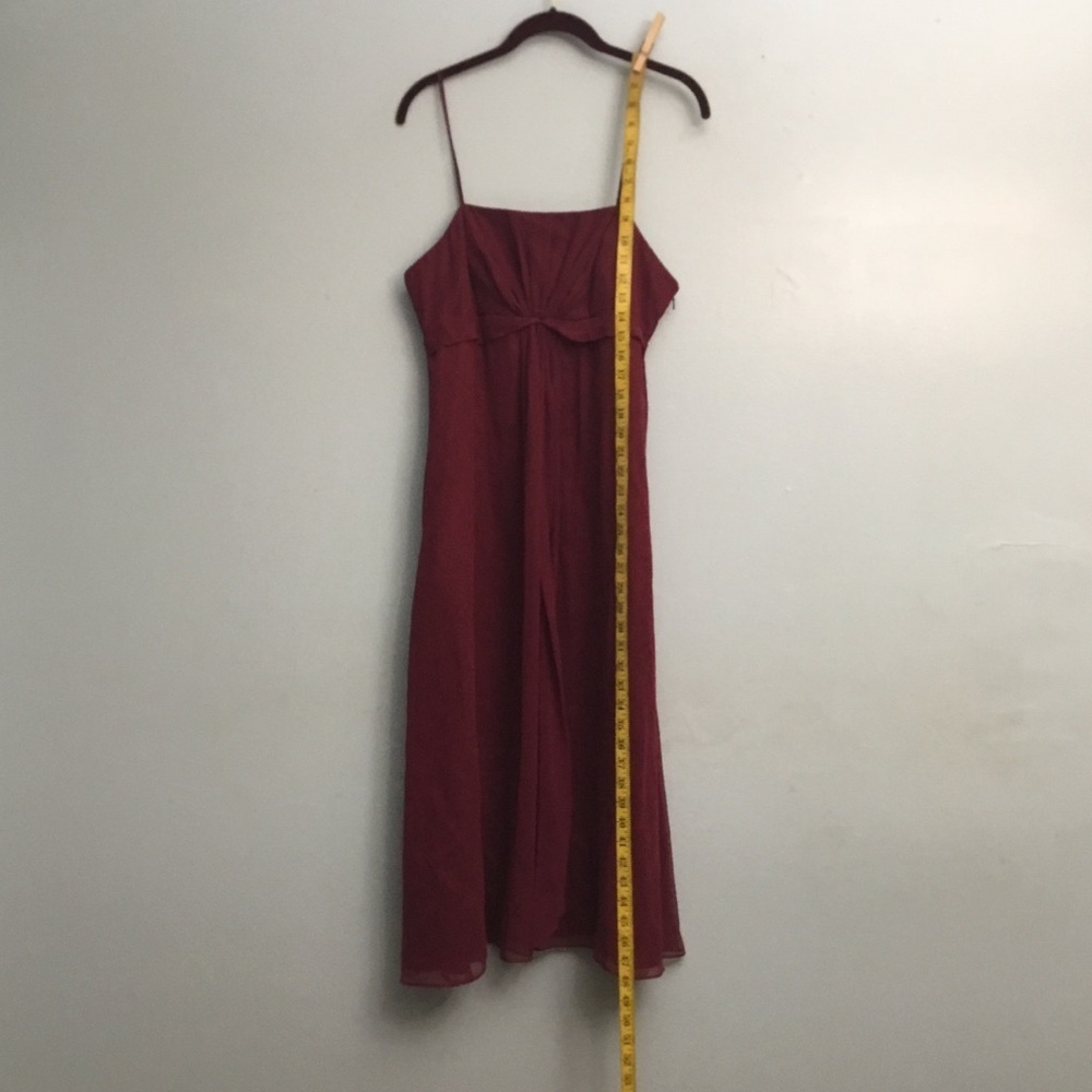 BILL LEVKOFF Stylish Burgundy Spaghetti Strap Dress